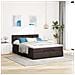 Pouf Letto con Materasso Marrone Scuro 140x190 cm in Tessuto - Foto miniatura 3