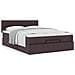 Pouf Letto con Materasso Marrone Scuro 140x190 cm in Tessuto - Foto miniatura 4