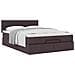 Pouf Letto con Materasso Marrone Scuro 140x190 cm in Tessuto - Foto miniatura 5