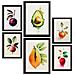 Set Di 6 Stampe Poster Di Frutta Rinfrescante, Verdura E Cibo Sano In Acquerello Su Bianco Puro A3 & A4 Senza Cornice - Foto miniatura 1