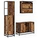 Set di mobili per il bagno con cassetto 3 pcs Legno vecchio - Foto miniatura 9