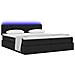Letto con luci a strisce a LED Nero 180 x 200 cm Tessuto - Foto miniatura 3