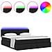 Letto con luci a strisce a LED Nero 180 x 200 cm Tessuto - Foto miniatura 4
