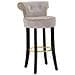 Sgabello Da Bar Luxy Grigio Con Schienale Imbottito E Gambe In Legno - Foto miniatura 1