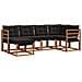 Set di divani da esterno con cuscino 6 pcs Naturale e Nero - Foto miniatura 1