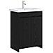 Mobiletto da Bagno Sotto Lavabo Rovere Nero 56 x 37,5 x 81 cm - Foto miniatura 2