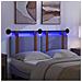 Testiera sospesa Con luce LED Blu jeans PU Antico - Foto miniatura 5