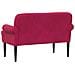 Loveseat con bottoni imbottiti Rosso Vino 120 x 66 x 78 cm - Foto miniatura 5