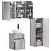 Set di mobili per il bagno 4 pcs Sonoma grigio - Foto miniatura 2