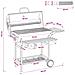 Griglia a Barile con Ruote e Ripiani 3 pz 115 x 85 x 95 cm Nero - Foto miniatura 8