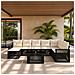 Set Divano da Giardino 9 pz Nero e Bianco Crema polyrattan - Foto miniatura 5