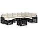 Set Divano da Giardino 9 pz Nero e Bianco Crema polyrattan - Foto miniatura 1