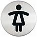 pittogramma ø 8,3cm 'toilette donna' in acciaio - Foto miniatura 1