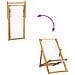 Sedia a Sdraio in Legno di Teak 56x105x96 cm Crema - Foto miniatura 2