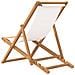 Sedia a Sdraio in Legno di Teak 56x105x96 cm Crema - Foto miniatura 5