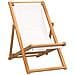 Sedia a Sdraio in Legno di Teak 56x105x96 cm Crema - Foto miniatura 1
