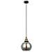 Lampada A Sospensione Industriale E Retrò Nera, Oro 1 Luce Con Paralume Fumé, Dimmerabile E27 - Foto miniatura 1