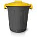 Bidone Dusty 25 Litri Con Maniglie - Grigio Con Coperchio Giallo - - Foto miniatura 1