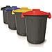 Bidone Dusty 25 Litri Con Maniglie - Grigio Con Coperchio Giallo - - Foto miniatura 3