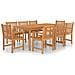 Set da Pranzo per Esterni 9 pz in Legno Massello di Teak - Foto miniatura 1