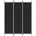 Divisorio a 3 Pannelli Nero 150x200 cm in Tessuto - Foto miniatura 3