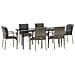 Set Salotto Giardino Con Cuscini 7 Pz Nero E Grigio Polyrattan - Foto miniatura 3