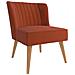 Brittany Sedia Imbottita In Lino Arancione - Foto miniatura 1