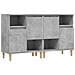 Credenze 2pz Grigio Cemento 60x35x70 Cm In Legno Multistrato - Foto miniatura 2
