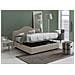 Letto Matrimoniale Isotta, Letto Contenitore Con Rivestimento In Tessuto, 100% Made In Italy, Apertura Frontale, Adatto Per Materasso Cm 160x200, Tortora - Foto miniatura 3