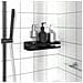 Mensola Doccia Nera Opaca 30x10x6cm Acciaio Inox 304 Spazzolato - Foto miniatura 1