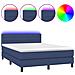 Letto a Molle con Materasso e LED Blu 140x190 cm in Tessuto - Foto miniatura 1