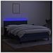 Letto a Molle con Materasso e LED Blu 140x190 cm in Tessuto - Foto miniatura 4