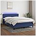 Letto a Molle con Materasso e LED Blu 140x190 cm in Tessuto - Foto miniatura 5