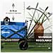Carrello da Giardino 110L con Maniglia Telescopica e Borsa Termica da 15L in Acciaio e Tessuto, Blu - Foto miniatura 5