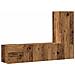 Mobili Tv A Parete 3 Pz Legno Antico In Legno Multistrato - Foto miniatura 2