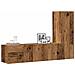 Mobili Tv A Parete 3 Pz Legno Antico In Legno Multistrato - Foto miniatura 1