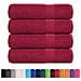 Asciugamani Da Bagno 4pz Bordeaux 100x150cm 360g/m 100% Cotone - Foto miniatura 2