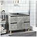 Mobile Lavabo Grigio Cemento 80x33x60 Cm In Legno Multistrato - Foto miniatura 3