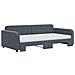 Divano Letto Estraibile Materassi Grigio Scuro 100x200 Velluto - Foto miniatura 3