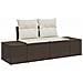 Set di divano da giardino 8 pezzi con coperte marrone in polirattan - Foto miniatura 4
