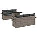 Set Divano Giardino con Cuscini 7 Pezzi Grigio Polyrattan - Foto miniatura 1