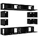 Set di mobili TV  a 8 pezzi montato a parete in rovere nero legno ingegnerizzato, Mobili TV a parete  2 pz rovere nero 30.5x30x30 cm, Mobili TV  2 pz rovere nero 100x30x30 cm legno ingegnerizzato - Foto miniatura 5
