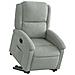 Poltrona Alzapersona Reclinabile Grigio Chiaro in Velluto - Foto miniatura 3