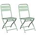 Sedia da Giardino Pieghevole 2 pcs Verde Chiaro 42x52x82 cm Acciaio verniciato a polvere - Foto miniatura 1