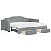 Divano Letto Estraibile Cassetti Grigio Chiaro 90x190cm Tessuto - Foto miniatura 1