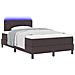Letto a Rete con Materasso e LED Marrone Scuro 120x190 cm in Tessuto - Foto miniatura 1