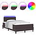 Letto a Rete con Materasso e LED Marrone Scuro 120x190 cm in Tessuto - Foto miniatura 4