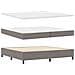Letto con Box Spring e Materasso & Panchina Taupe 200x200 cm Tessuto - Foto miniatura 3