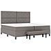Letto con Box Spring e Materasso & Panchina Taupe 200x200 cm Tessuto - Foto miniatura 8