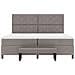 Letto con Box Spring e Materasso & Panchina Taupe 200x200 cm Tessuto - Foto miniatura 9
